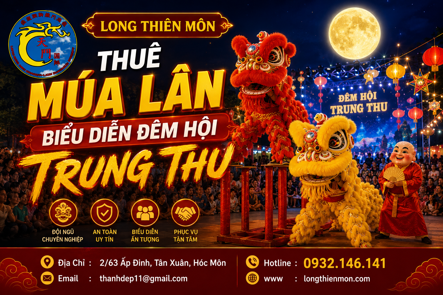 Thuê múa lân biểu diễn đêm hội Trung Thu